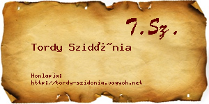 Tordy Szidónia névjegykártya